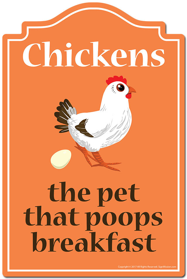 Chickens The Pet That Poops Breakfast 3 pack of Vinyl Decal Stickers 3.3