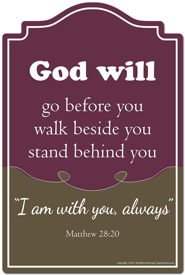 God Will Go Before You Walk Besides You Mathew 28:20 3 pack of stickers Vinyl Decal Sticker