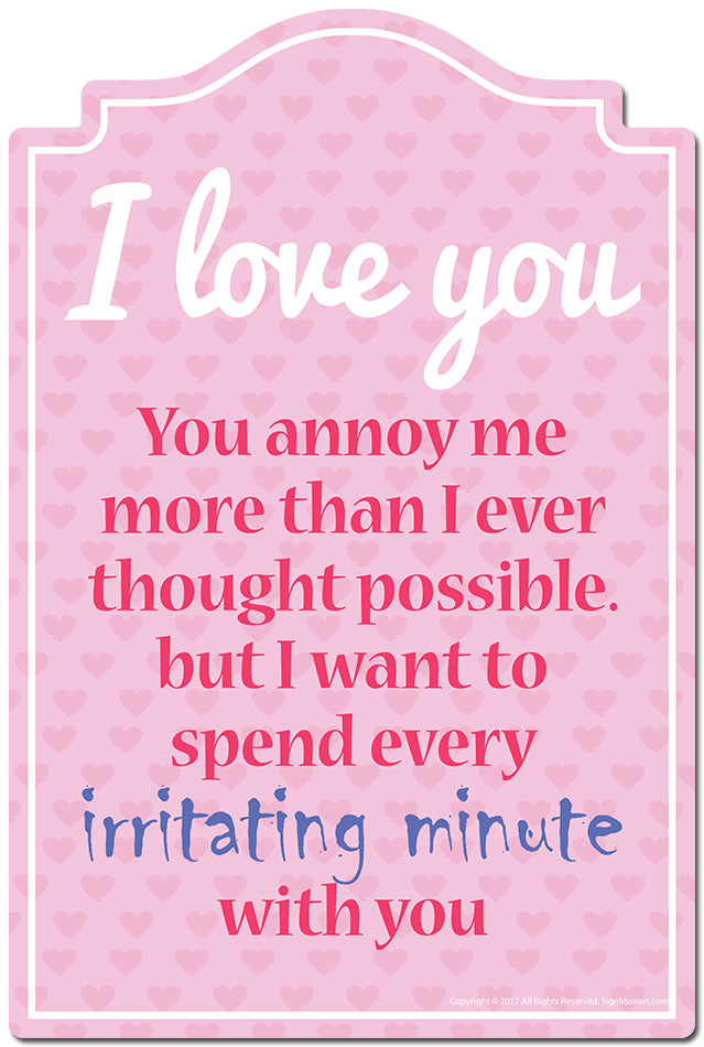 I Love You You Annoy Me More Than I Ever Thought Possible 3 pack of stickers Vinyl Decal Sticker