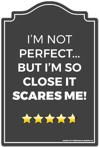 I'm Not Perfect But I'm So Close It Scares Me 3 pack of Vinyl stickers 3.3" X 5" Vinyl Decal Sticker