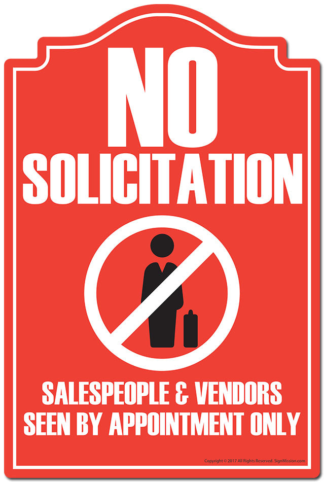 No Solicitation Salespeople & Vendors Seen By Appointment Only 3 pack of sticker Vinyl Decal Sticker