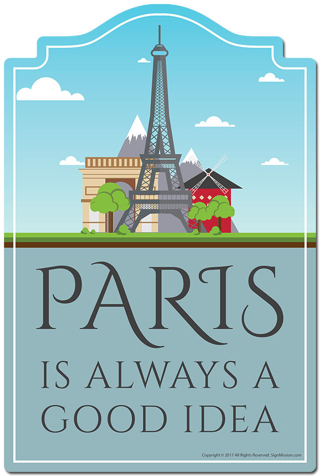 Paris Is Always A Good Idea 3 pack of Vinyl Decal Stickers 3.3" X 5" |Laptop Vinyl Decal Sticker