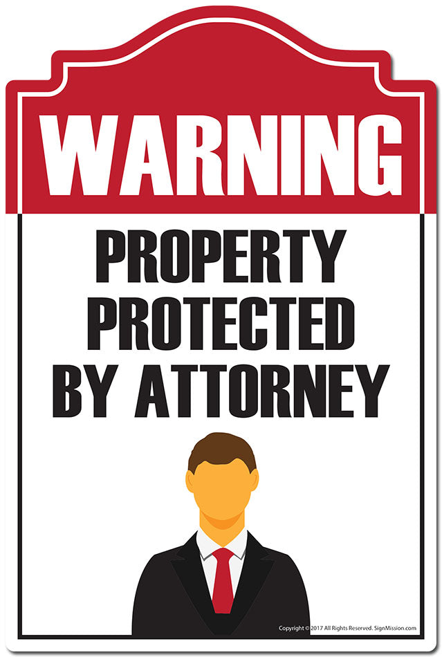 Property Protected By Attorney 3 pack of Vinyl Decal Stickers 3.3" X 5" |Laptop Vinyl Decal Sticker