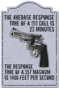 Response Time Of 357 Magnum Is 1400 Feet Per Sec 3 pack of stickers 3.3" X 5" Vinyl Decal Sticker