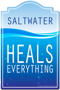 Saltwater Heals Everything 3 pack of Vinyl Decal Stickers 3.3" X 5" |Laptop Vinyl Decal Sticker
