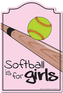 Softball Is For Girls 3 pack of Vinyl Decal Stickers 3.3" X 5" |Laptop Or Car Vinyl Decal Sticker