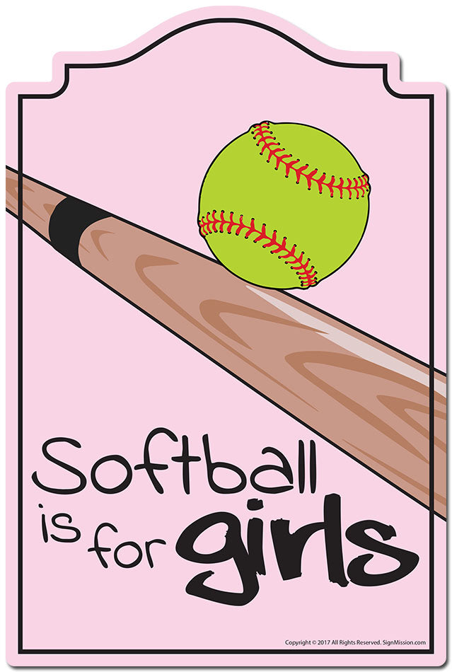 Softball Is For Girls 3 pack of Vinyl Decal Stickers 3.3