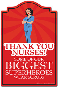 Thank You Nurses Biggest Superheros Wear Scrubs 3 pack of stickers 3.3" X 5" Vinyl Decal Sticker