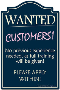 Wanted Customers Please Apply Within 3 pack of Vinyl Decal Stickers 3.3" X 5" Vinyl Decal Sticker