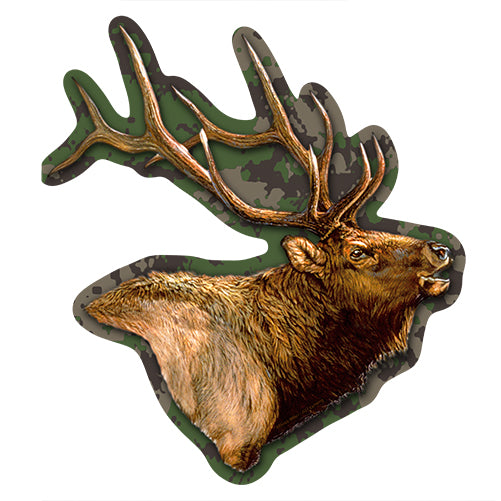 Elk On Camouflage Vinyl Decal Sticker