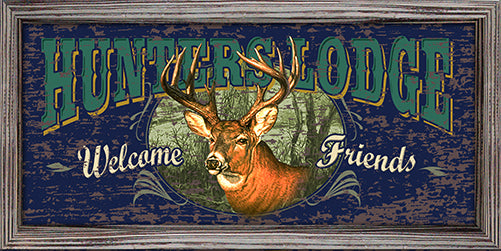 Hunters Lodge Welcome Friends Vinyl Decal Sticker