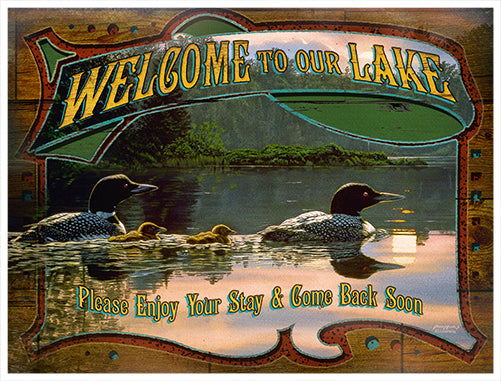 Welcome To The Lake Private Paradise Loon Lake 2 Vinyl Decal Sticker