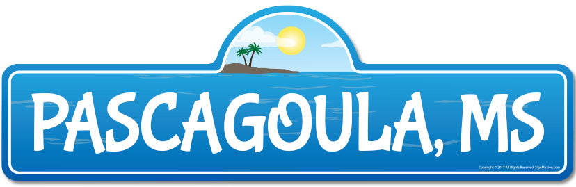 Pascagoula, MS Mississippi Beach Street Sign