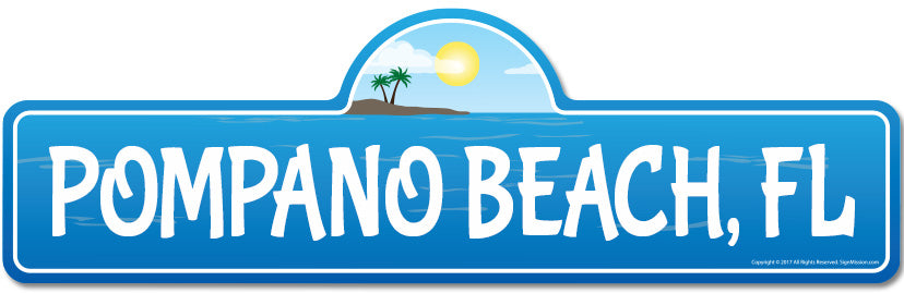 Pompano, FL Florida Beach Street Sign