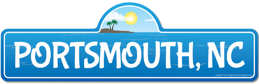 Portsmouth, NC North Carolina Beach Street Sign