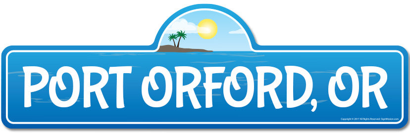 Port Orford, OR Oregon Beach Street Sign