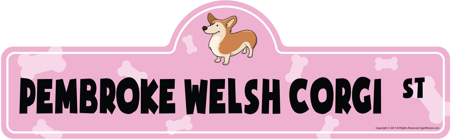 Pembroke Welsh Corgi Street Sign