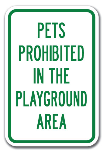Pets Prohibited In The Playground Area