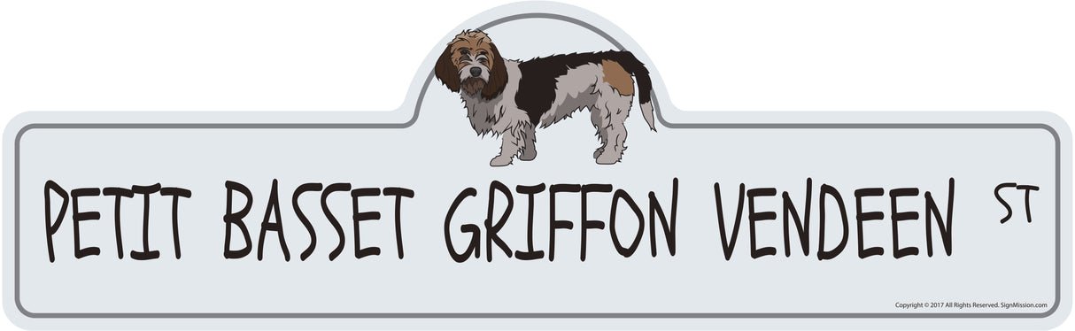 Petit Basset Griffon Vendeen Street Sign