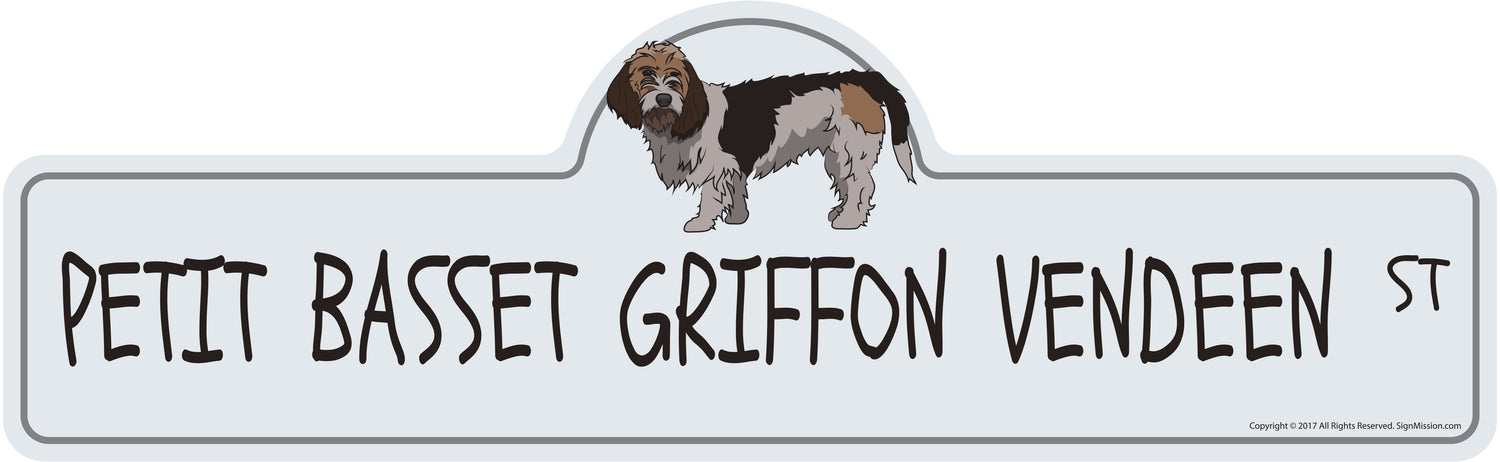 Petit Basset Griffon Vendeen Street Sign
