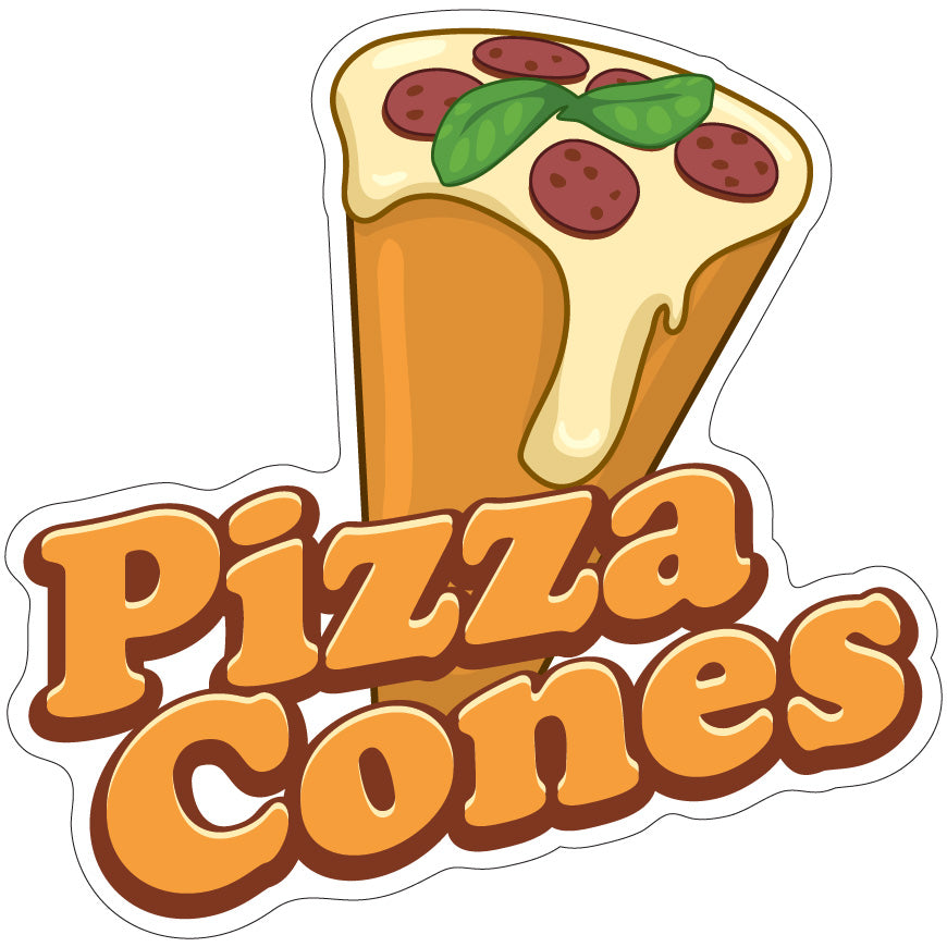 Pizza Cones Die-Cut Decal