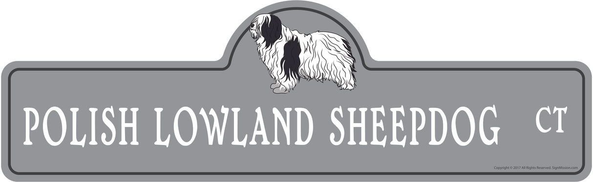 Polish Lowland Sheepdog Street Sign