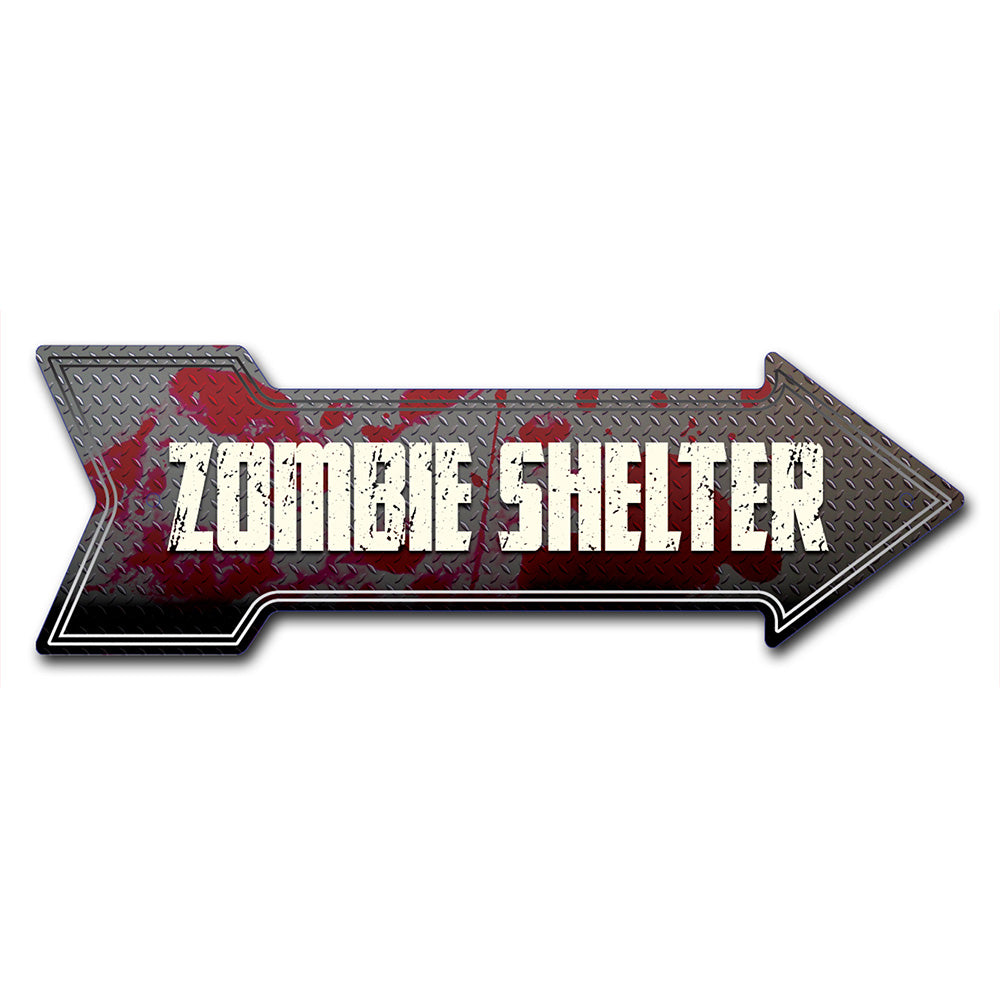 Zombie Shelter Arrow Sign