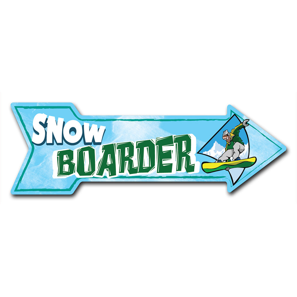 Snowboarder Arrow Sign