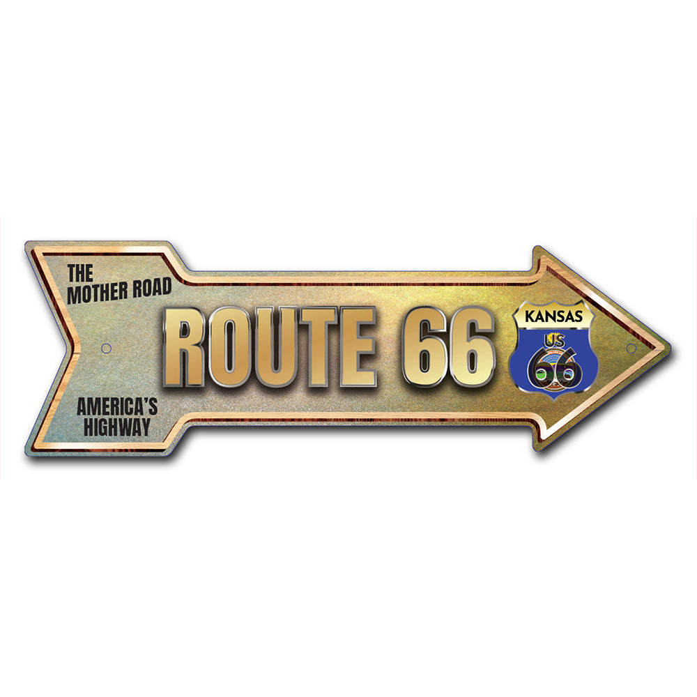 Route 66 Kansas Arrow Sign