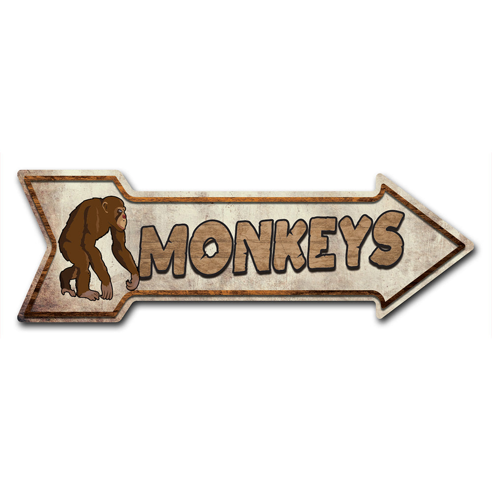 Monkeys Arrow Sign