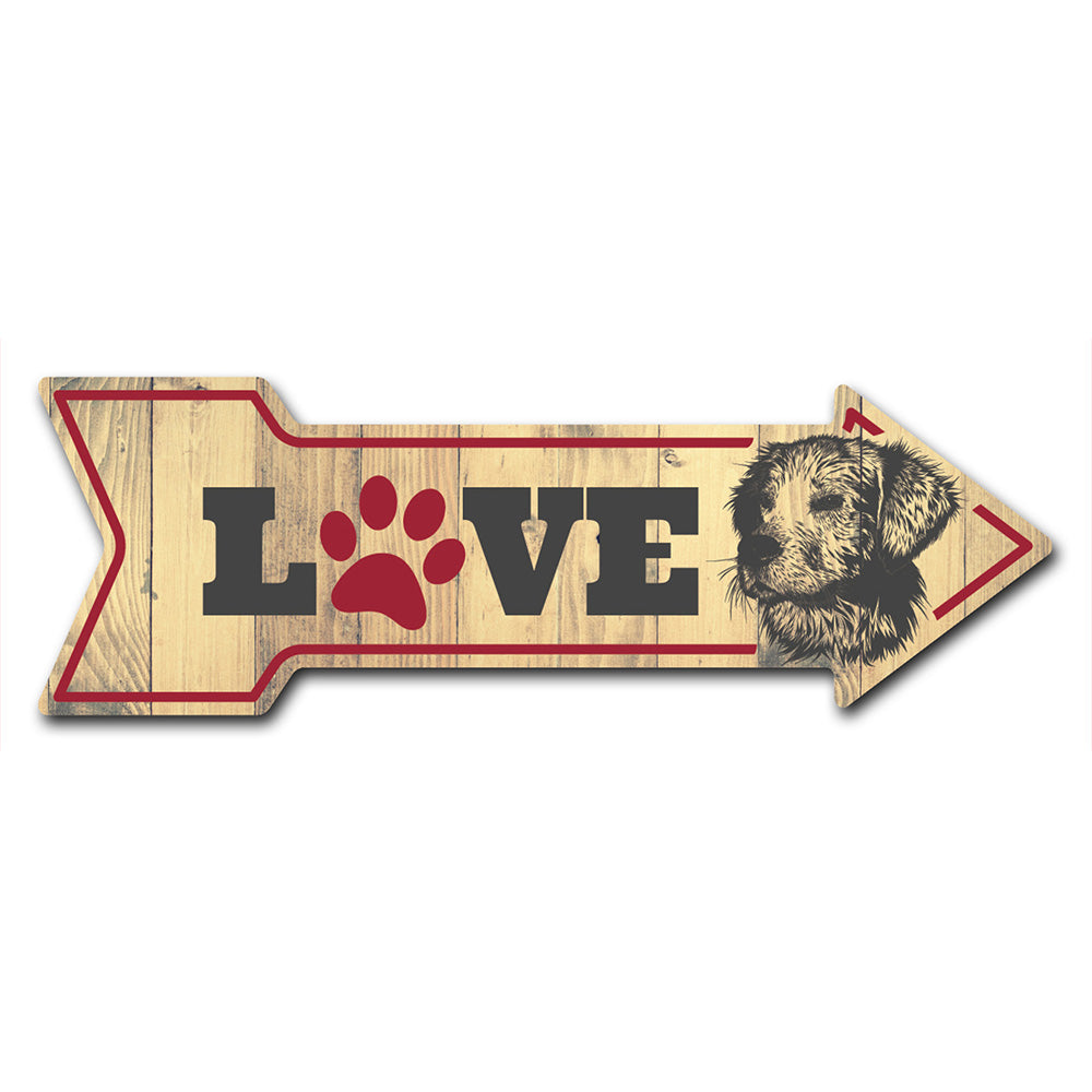 Love Dogs Arrow Sign