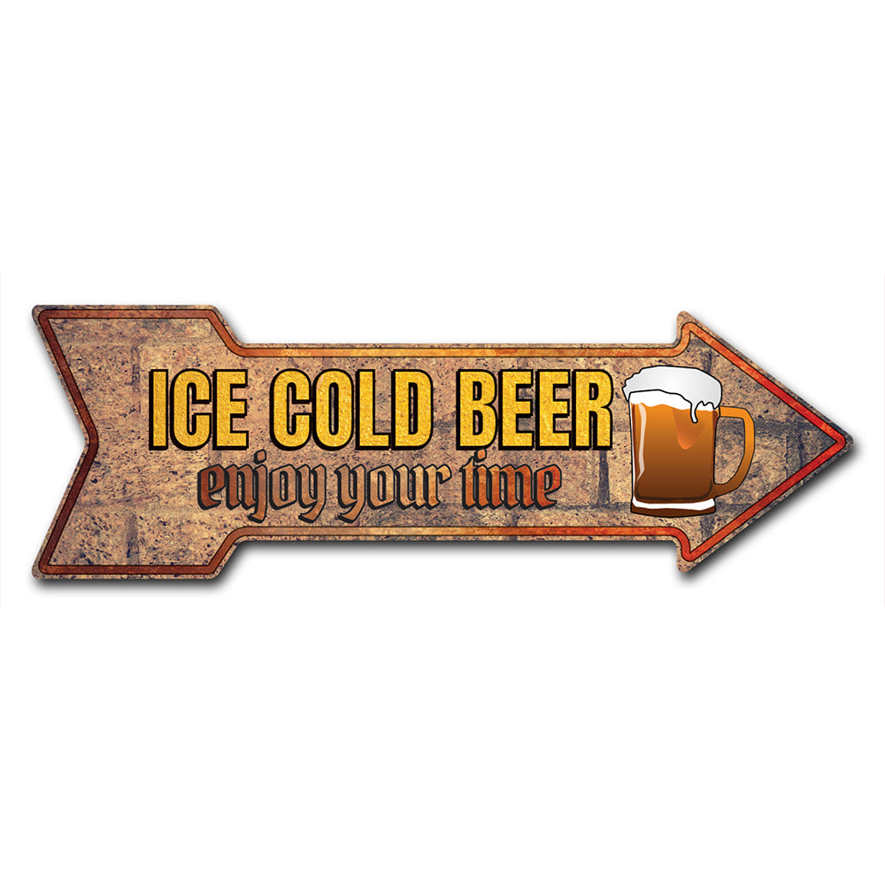 Ice Cold Beer Arrow Sign