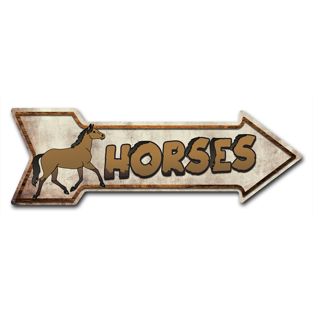 Horses Arrow Sign