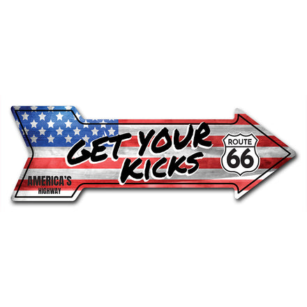 Get Your Kicks Route 66 Arrow Sign