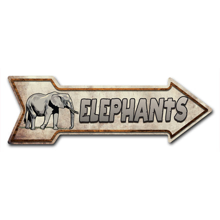 Elephants Arrow Sign