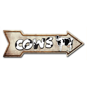 Cows Arrow Sign