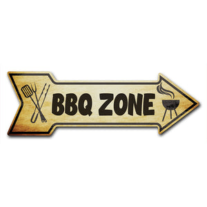 Bbq Zone Arrow Sign