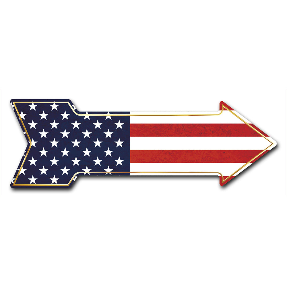 American Flag Arrow Sign