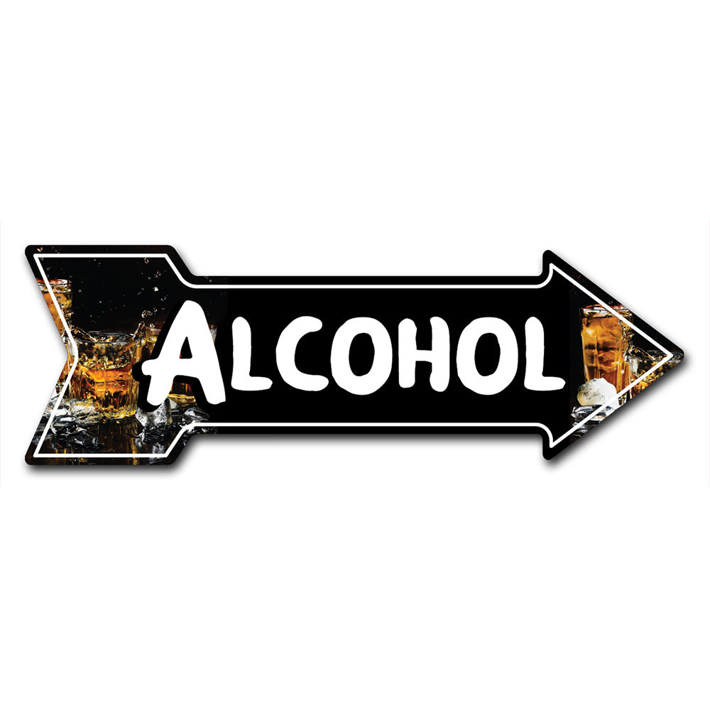 Alcohol Arrow Sign