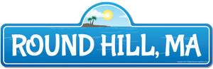 Round Hill, MA Massachusetts Beach Street Sign