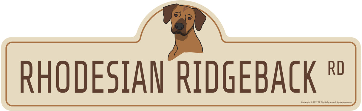 Rhodesian Ridgeback Street Sign