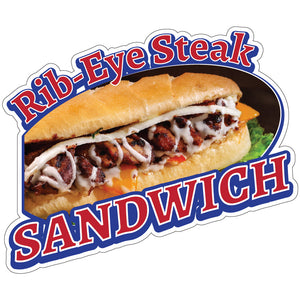 Rib-Eye Steak Sandwich Die-Cut Decal