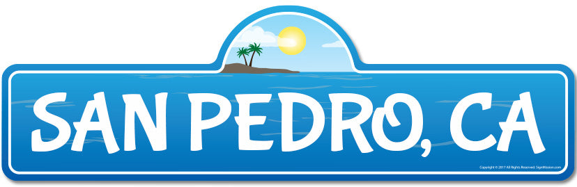 San Pedro, CA California Beach Street Sign