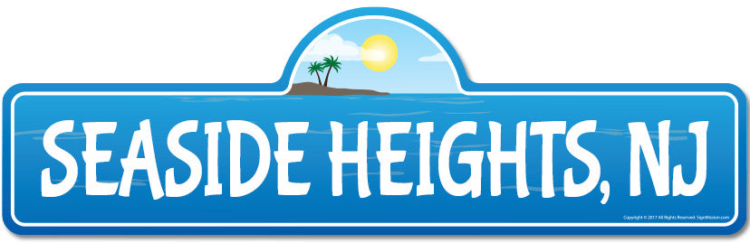 Seaside Heights, NJ New Jersey Beach Street Sign