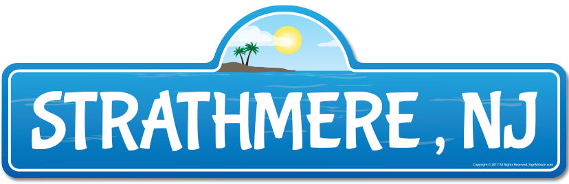 Strathmere, NJ New Jersey Beach Street Sign