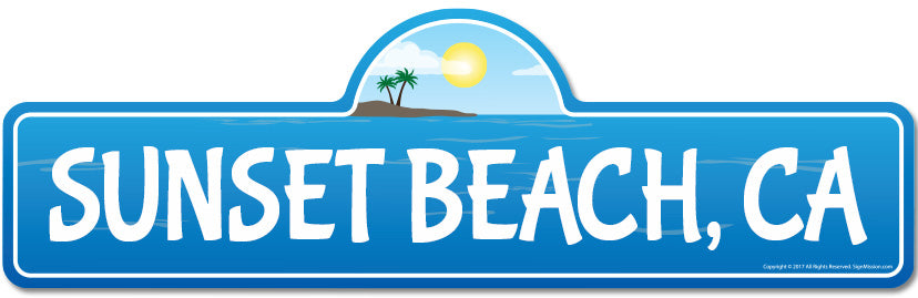 Sunset, CA California Beach Street Sign
