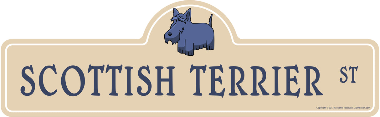 Scottish Terrier Street Sign