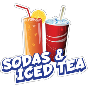 Sodas & Iced Tea Die-Cut Decal