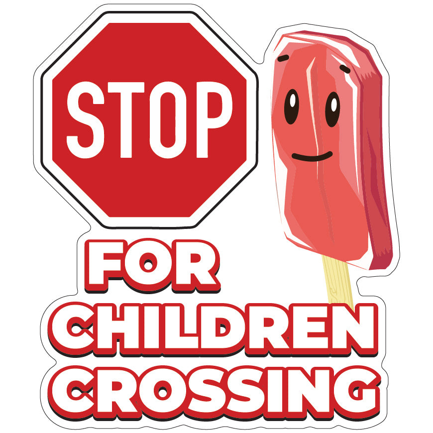 Stop For Children Crossing Die-Cut Decal