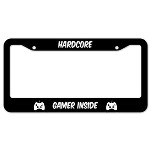 Hardcore Gamer Inside License Plate Frame